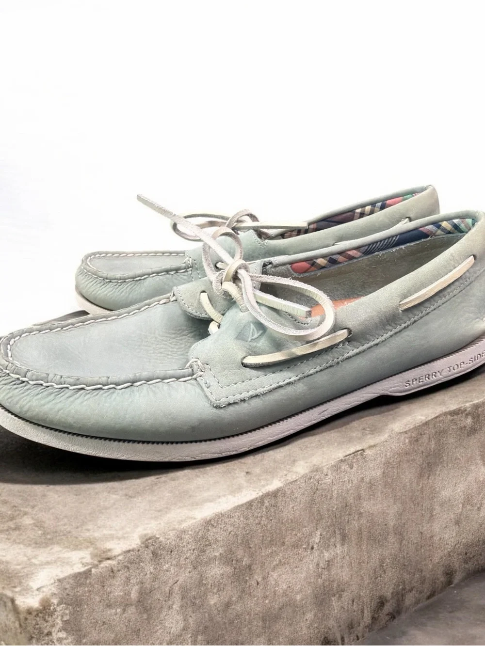 Sperry Top Sider Men's Casual Lace-Up Boat Shoes in Sage Green